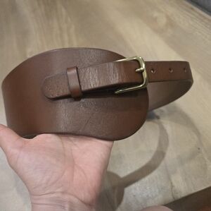 Anthropologie Wide Sculpted Genuine Leather Waist Belt - Boho Western